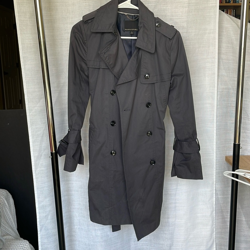 Banana Republic Slate Blue Trench Coat